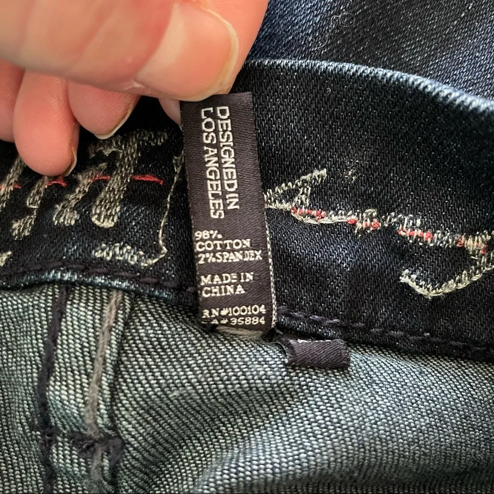 !It Denim Dark Blue Jean Denim Mini Skirt Size 26 - Picture 9 of 11